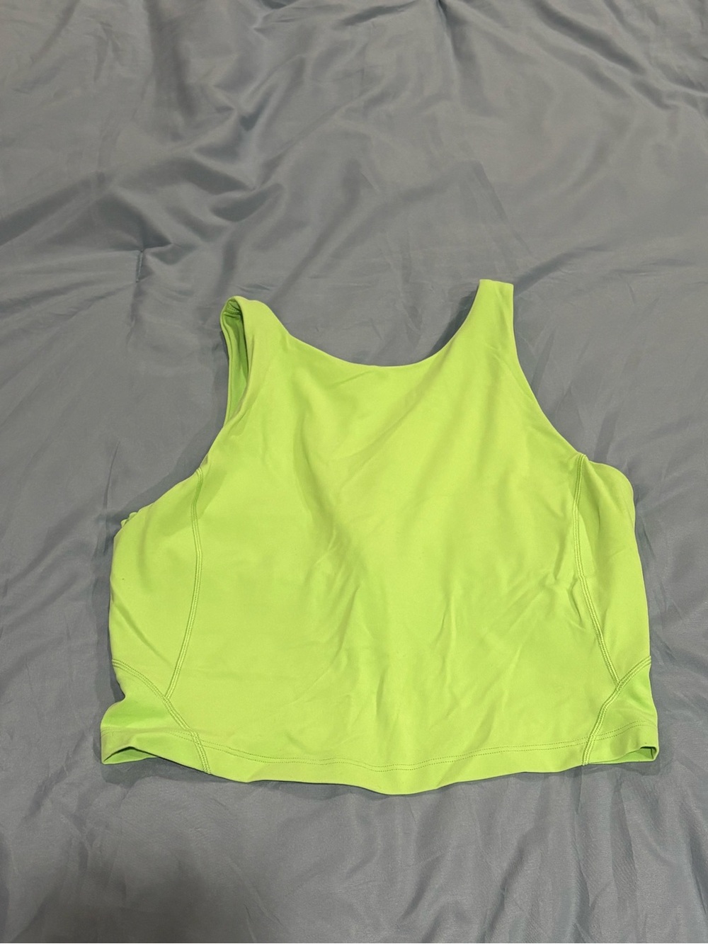 lululemon athletica Neon Lime Green Cropped Tank Top